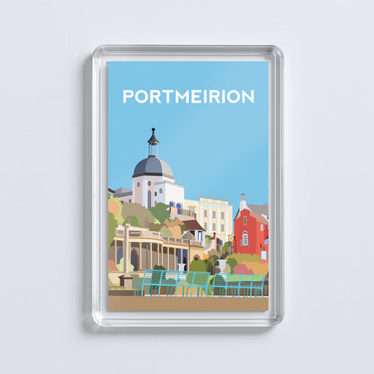 Portmeirion Wales Acrylic Fridge Magnet | Gwynedd Travel Magnet