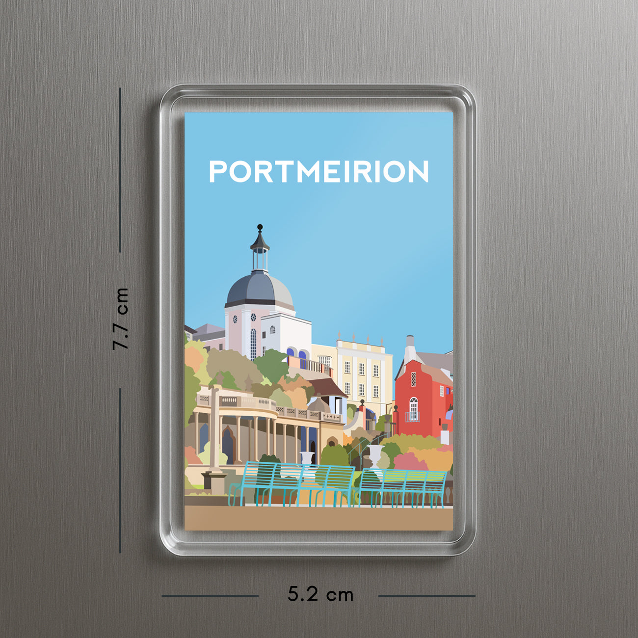 Portmeirion Wales Acrylic Fridge Magnet | Gwynedd Travel Magnet