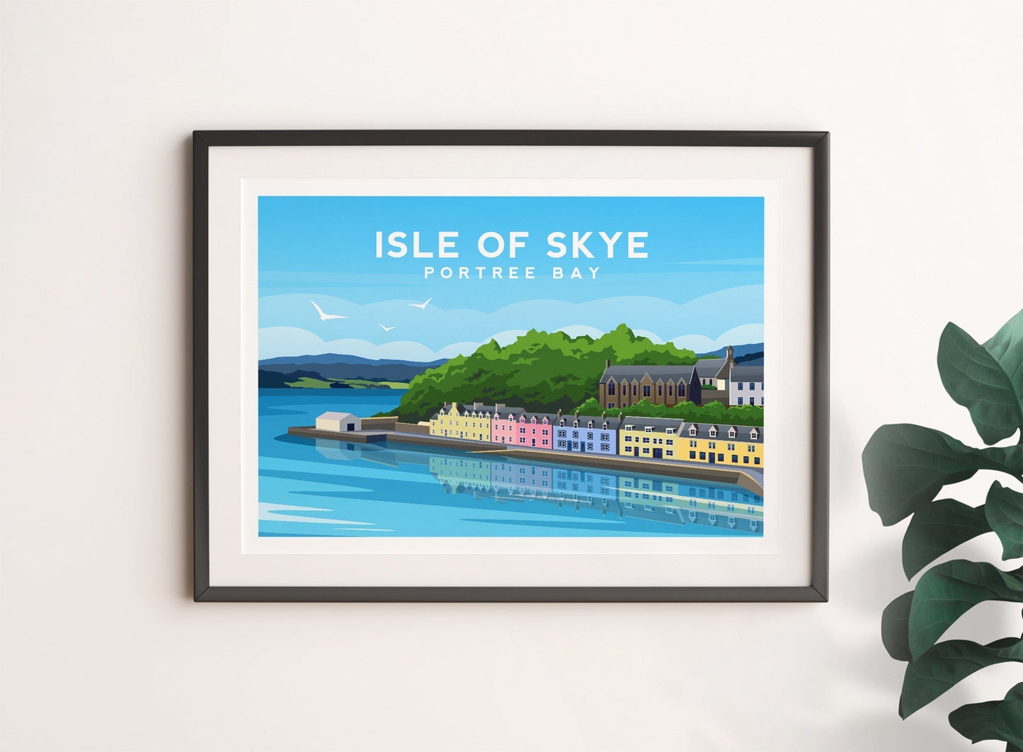 Portree Bay, Isle of Skye Landscape Print Typelab