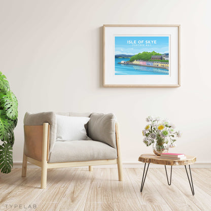 Portree Bay, Isle of Skye Landscape Print Typelab