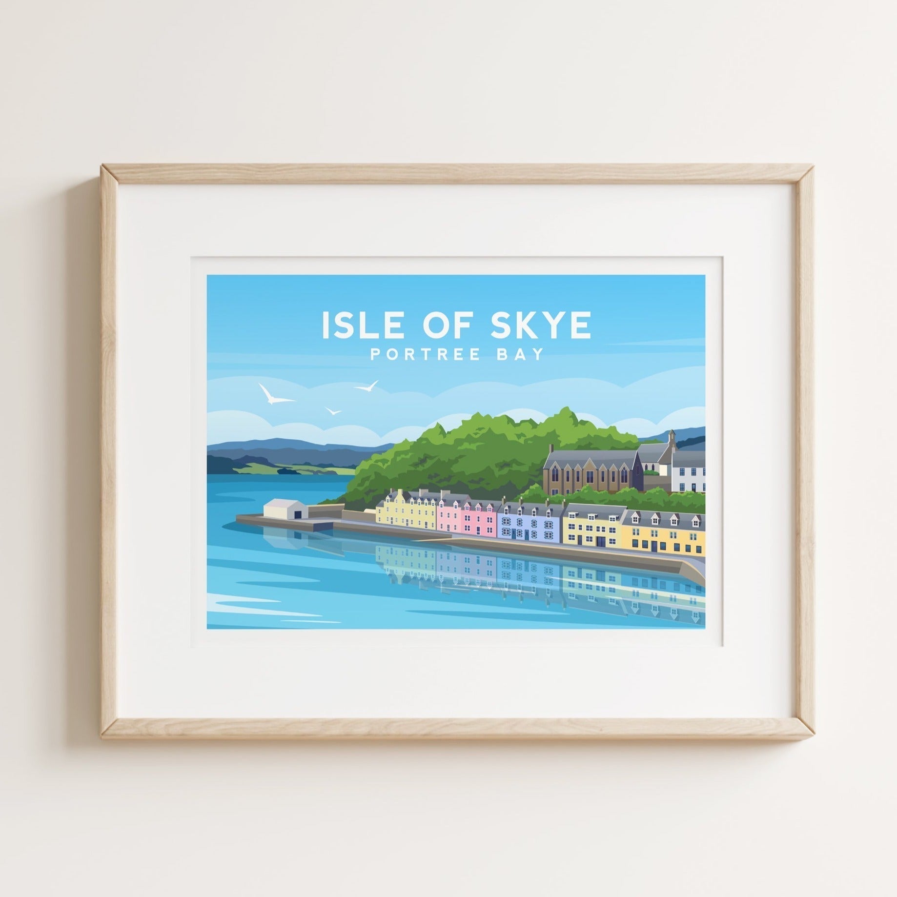 Portree Bay, Isle of Skye Landscape Print Typelab