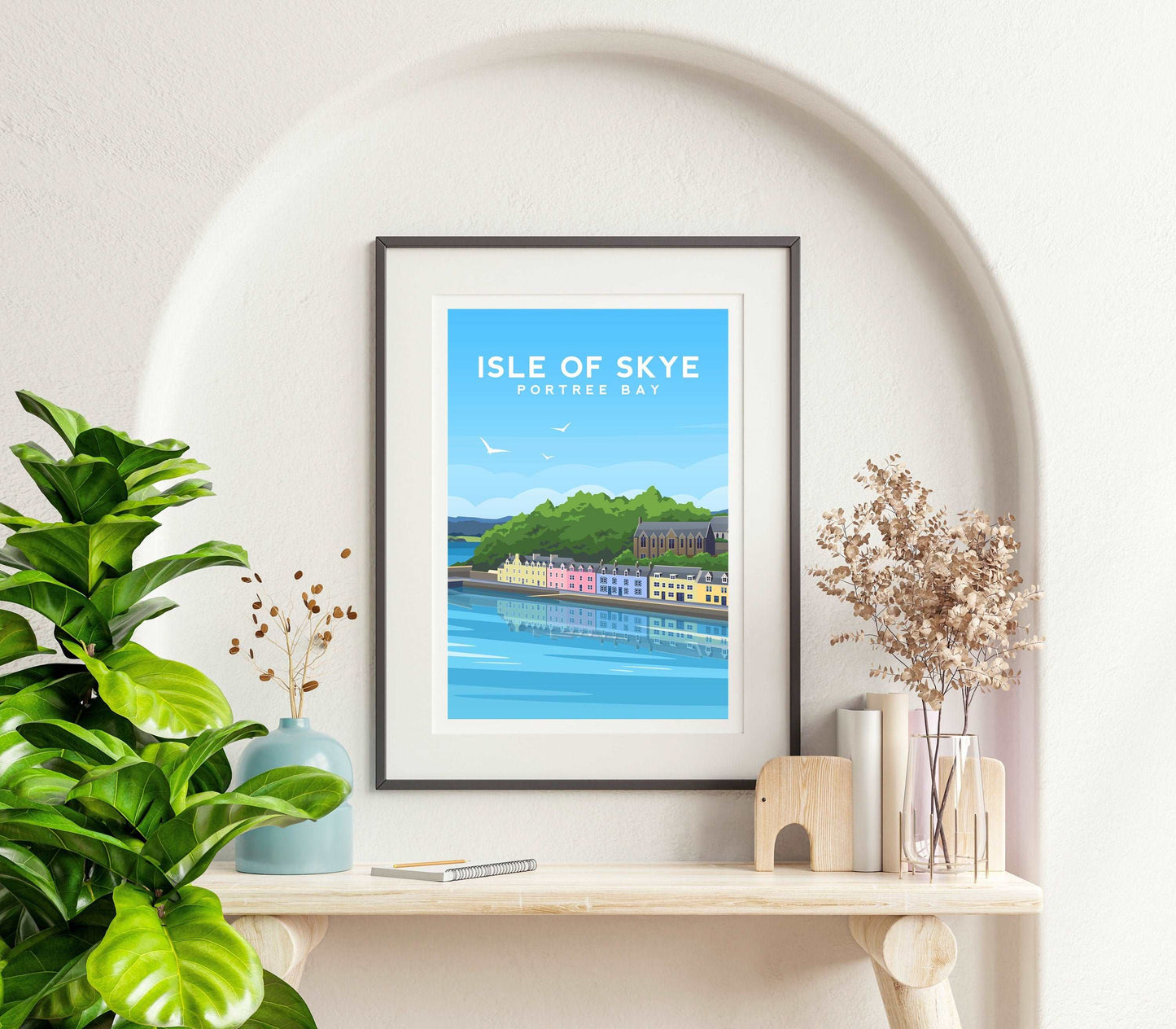 Portree Bay, Isle of Skye Travel Print Typelab