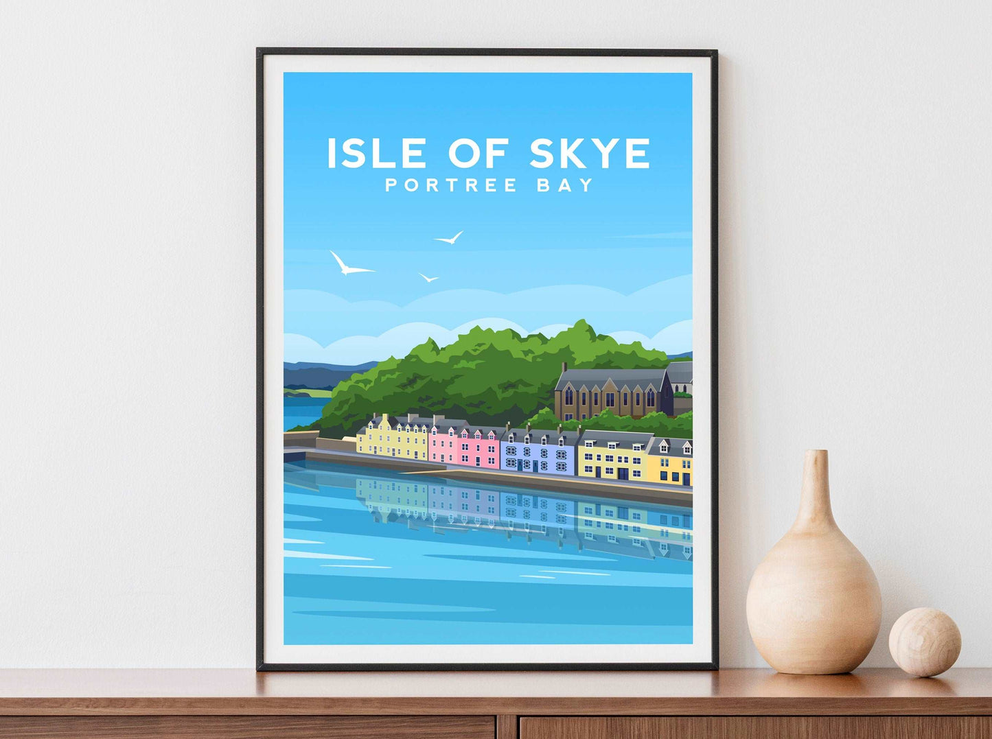 Portree Bay, Isle of Skye Travel Print Typelab
