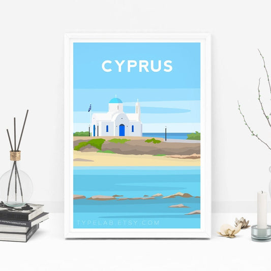 Protaras, Cyprus Travel Print Typelab