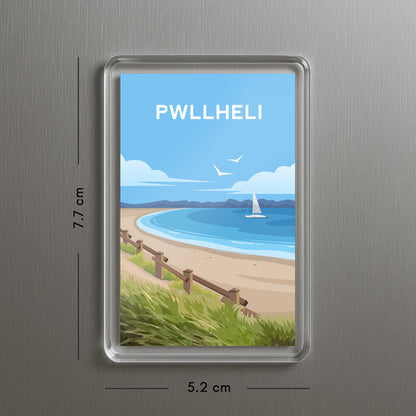 Pwllheli Wales Acrylic Fridge Magnet | Llyn Peninsula Travel Magnet