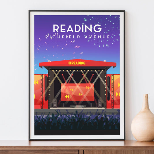 Reading Festival Print, Berkshire England Music Wall Art Typelab
