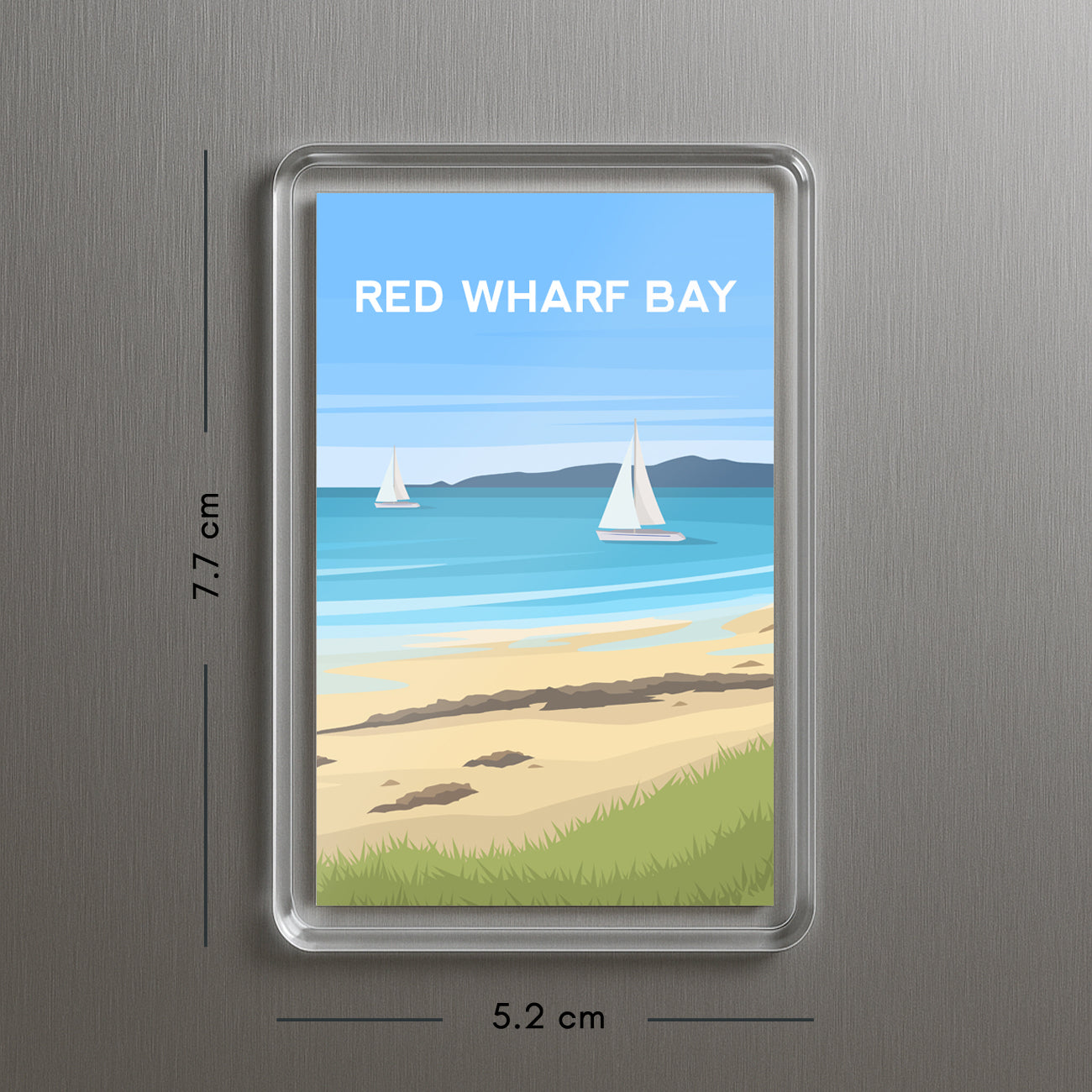 Red Wharf Bay Anglesey Acrylic Fridge Magnet | Wales Travel Magnet