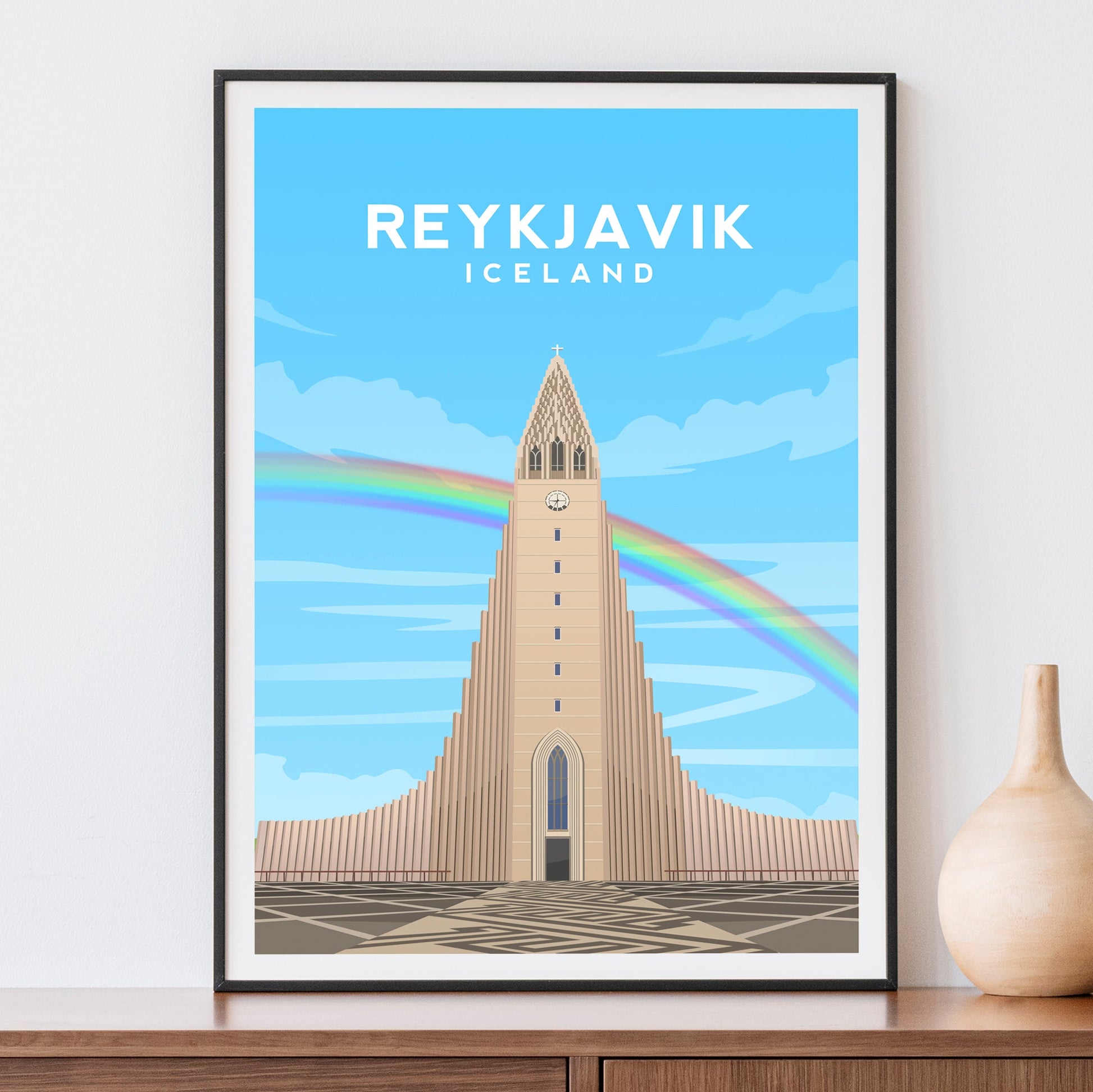 Reykjavik Cathedral Print | Iceland Travel Wall Art