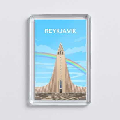 Reykjavik Cathedral Fridge Magnet | Iceland Travel Gift
