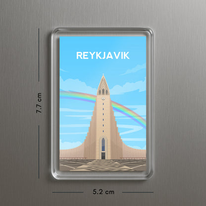 Reykjavik Cathedral Fridge Magnet | Iceland Travel Gift