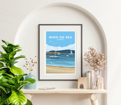 Rhos On Sea Wales Print | Conwy Travel Wall Art