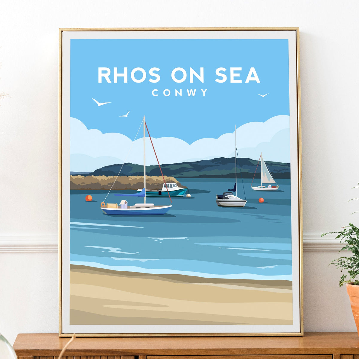 Rhos On Sea Wales Print | Conwy Travel Wall Art