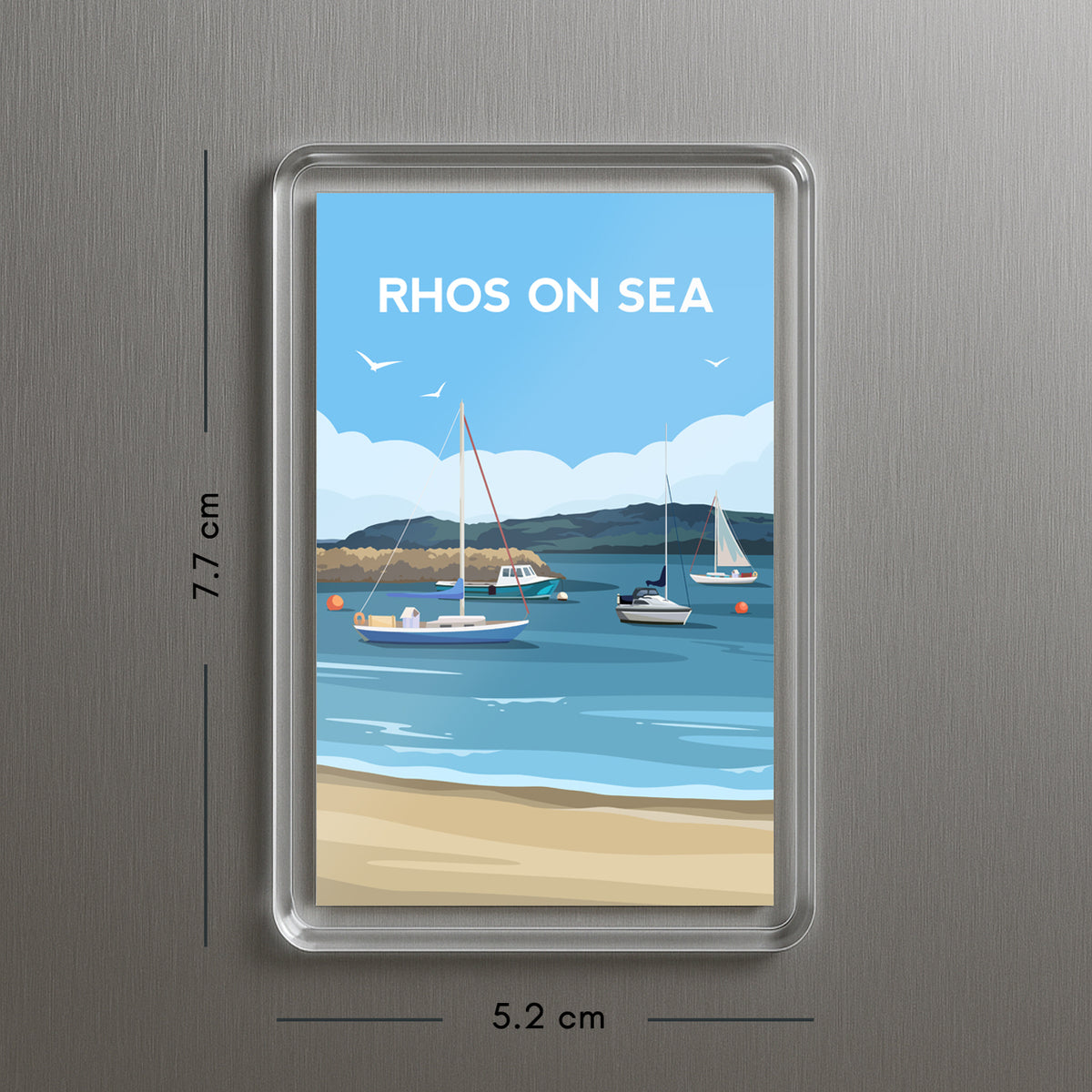 Rhos on Sea Wales Fridge Magnet | Welsh Souvenir | Conwy Travel Gift