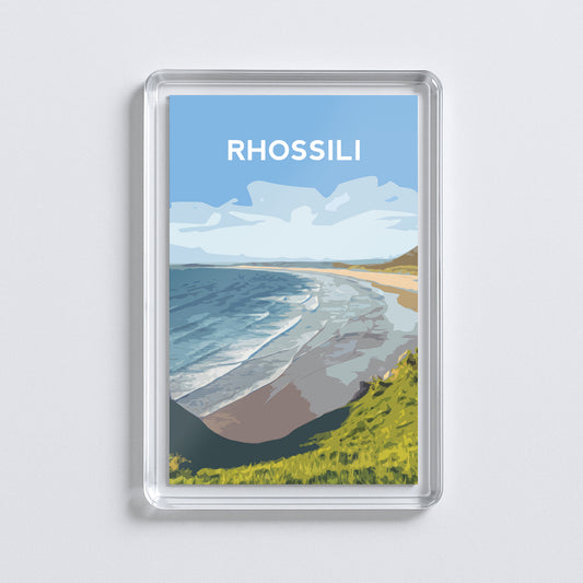 Rhossili Bay Wales Fridge Magnet | Gower Welsh Travel Gift