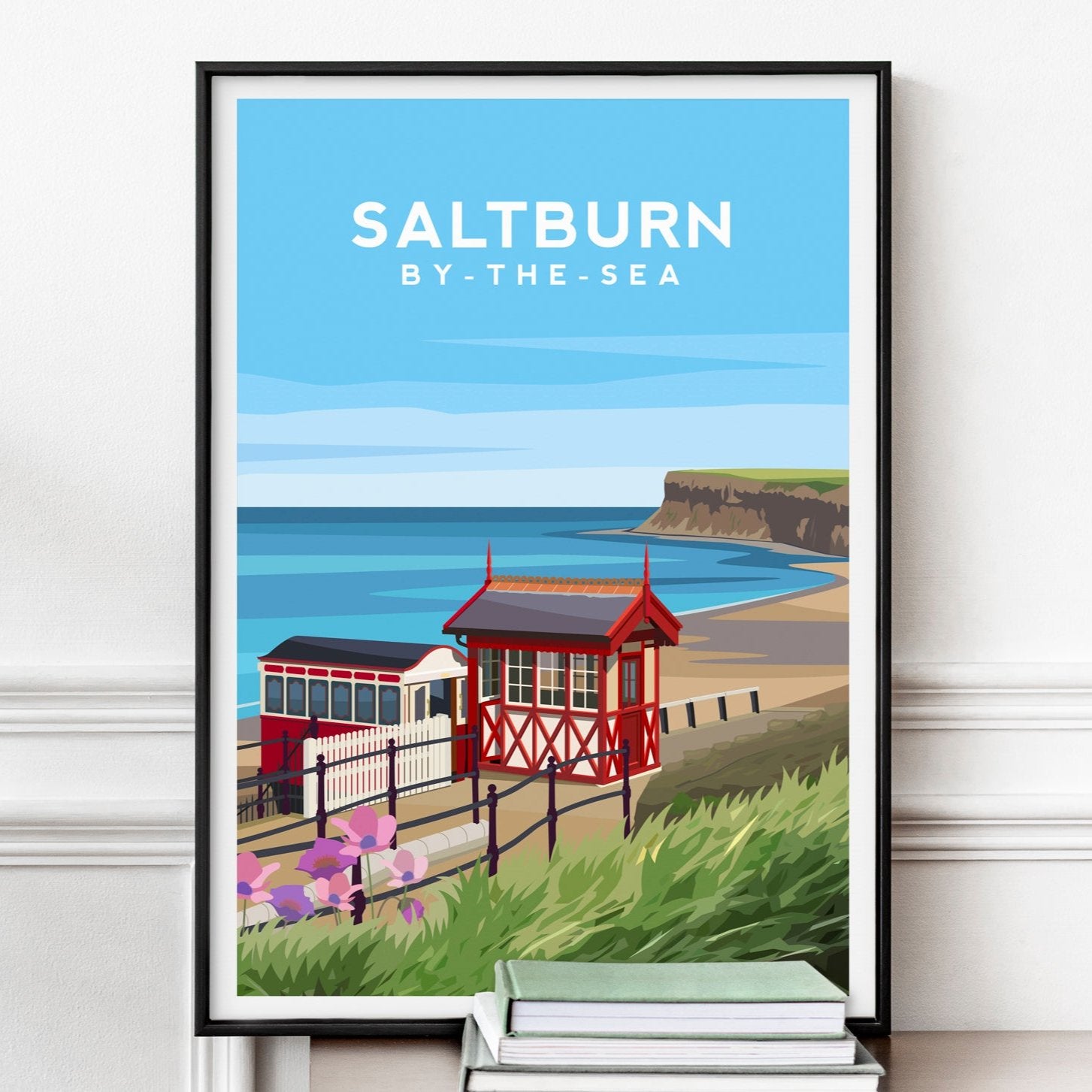 Saltburn By The Sea Print | Yorkshire England Wall at by Typelab