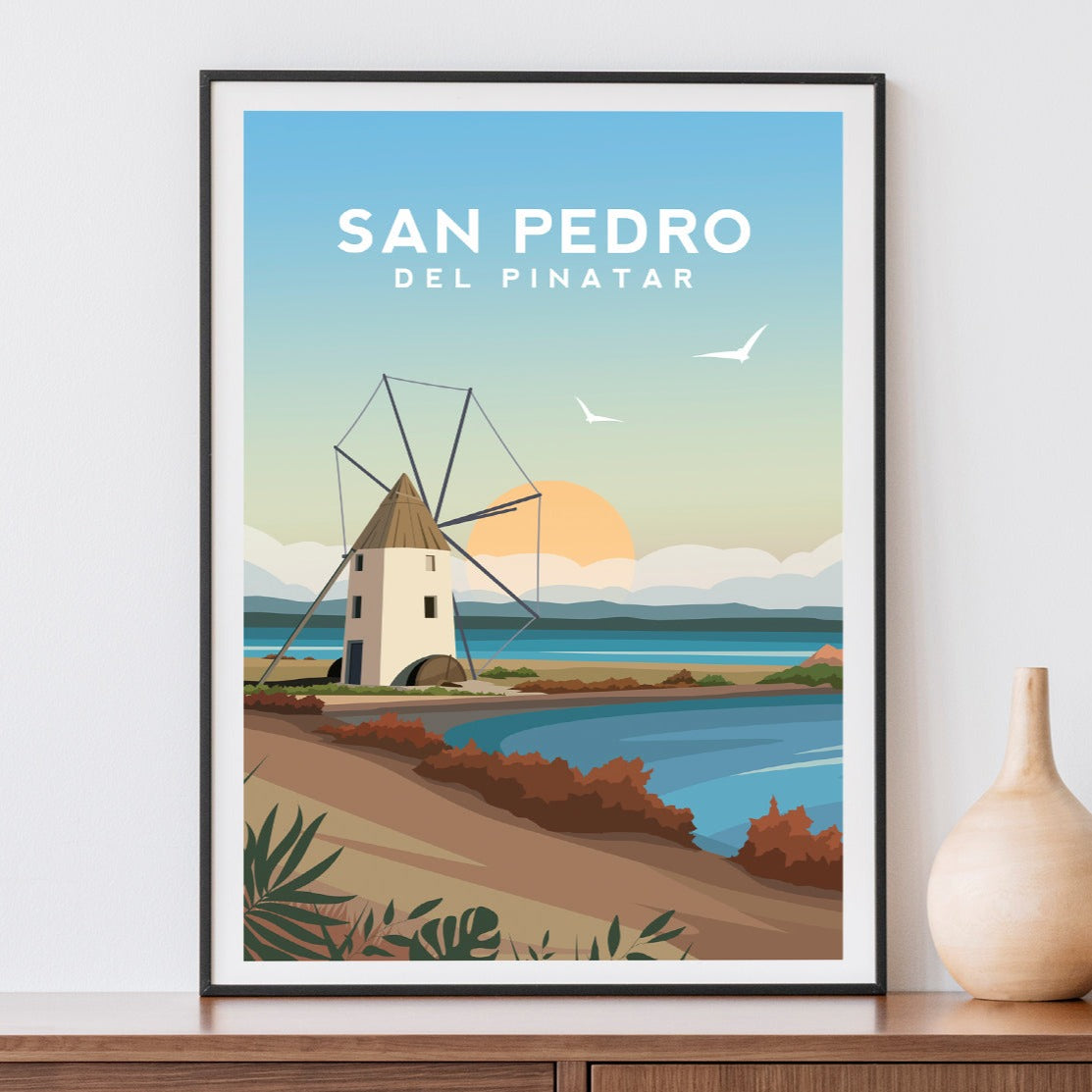 San Pedro Del Pinatar Spain Travel Print, Murcia Wall Art Typelab