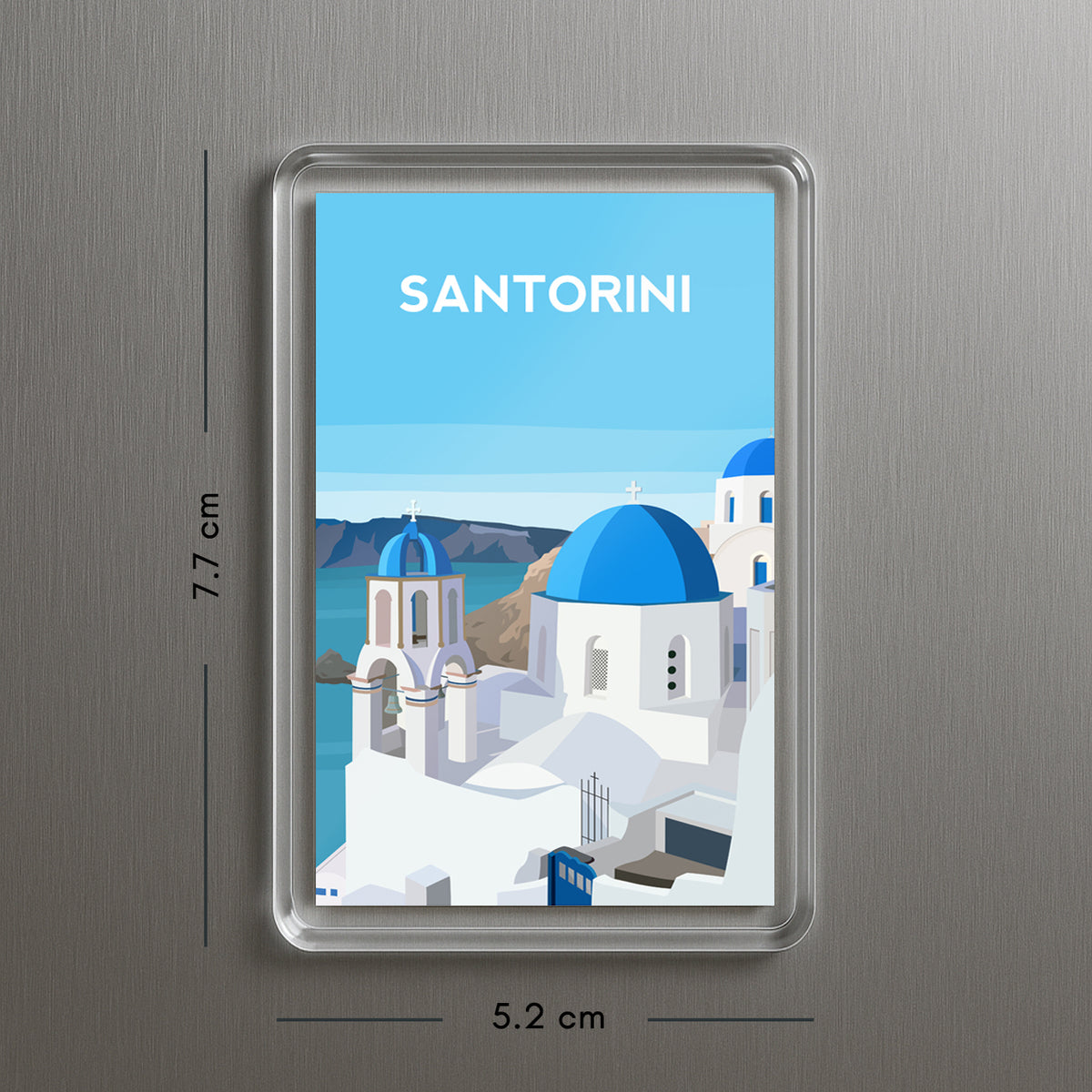 Santorini Greece Fridge Magnet | Oia Greek Island Travel Gift
