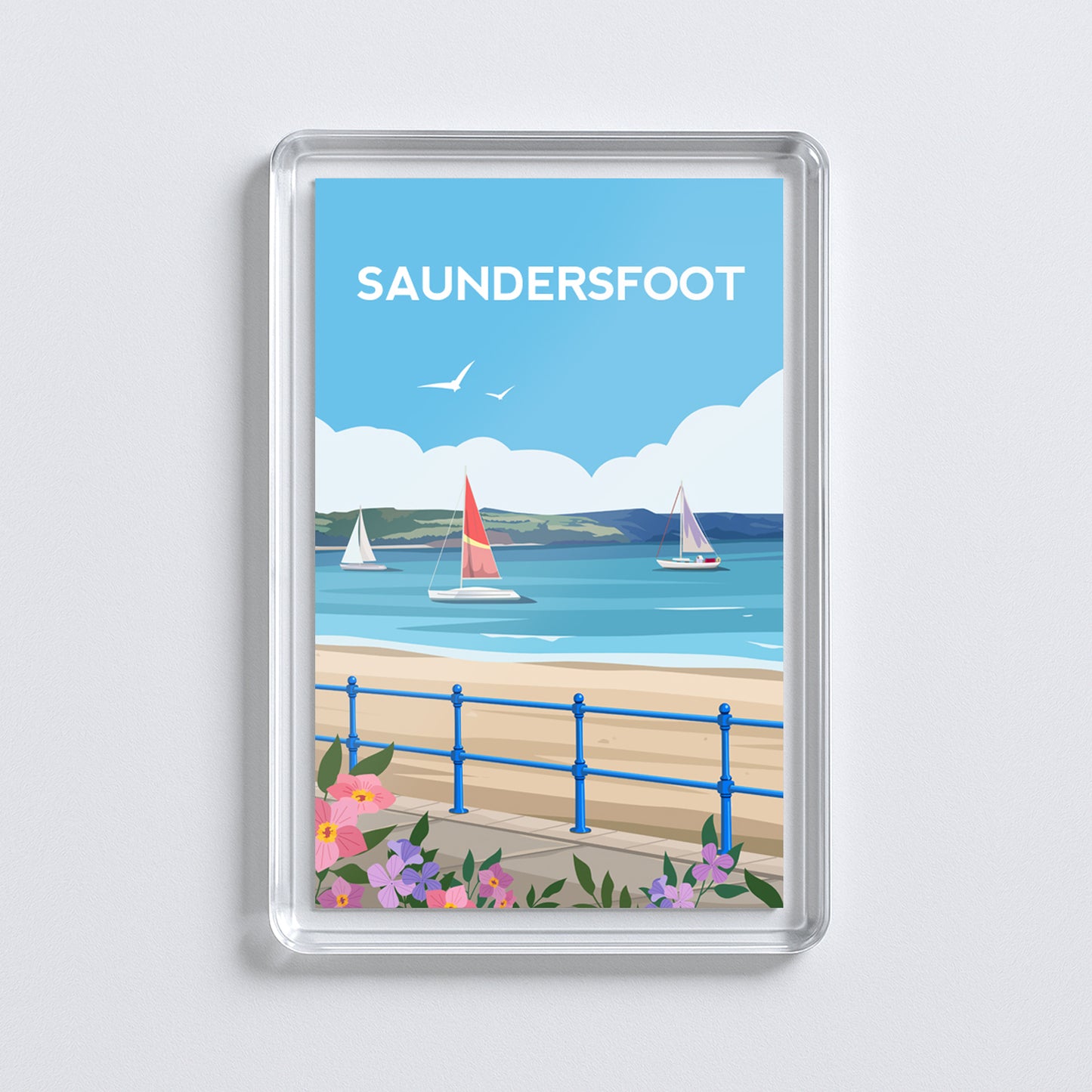 Saundersfoot Wales Fridge Magnet | Welsh Souvenir | Pembrokeshire Travel Gift