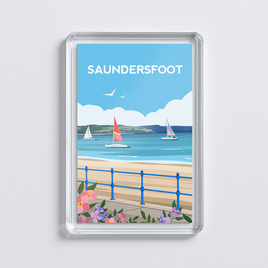 Saundersfoot Wales Fridge Magnet | Welsh Souvenir | Pembrokeshire Travel Gift