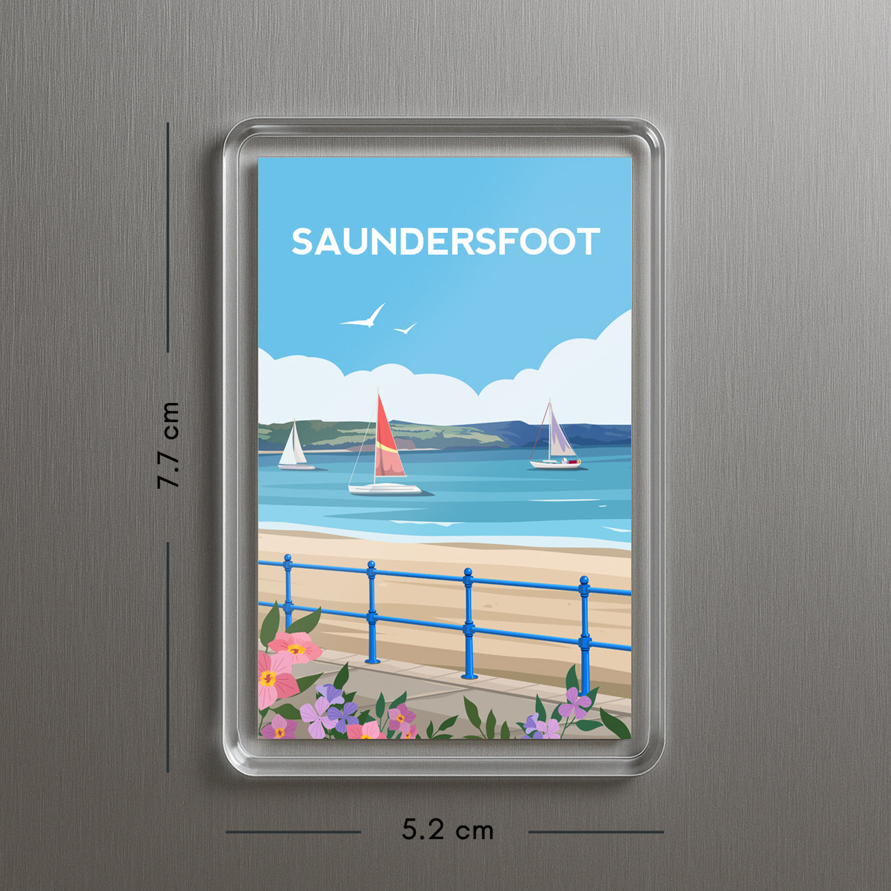 Saundersfoot Wales Fridge Magnet | Welsh Souvenir | Pembrokeshire Travel Gift
