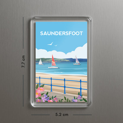 Saundersfoot Wales Fridge Magnet | Welsh Souvenir | Pembrokeshire Travel Gift