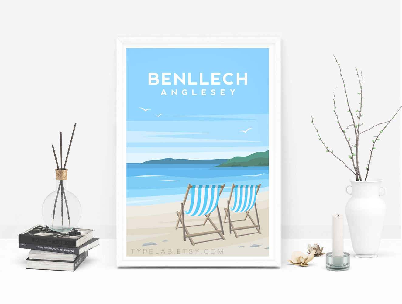 Set of 3 Anglesey Travel Prints - Red Wharf Bay, Benllech, Trearddur Bay Typelab