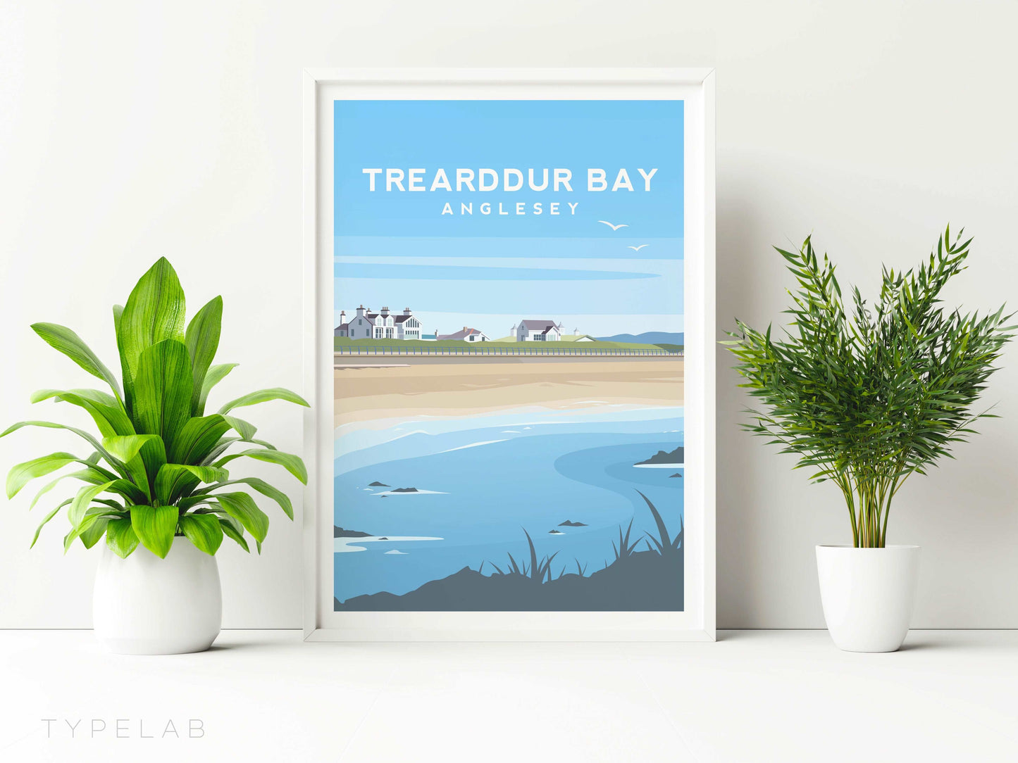 Set of 3 Anglesey Travel Prints - Red Wharf Bay, Benllech, Trearddur Bay Typelab