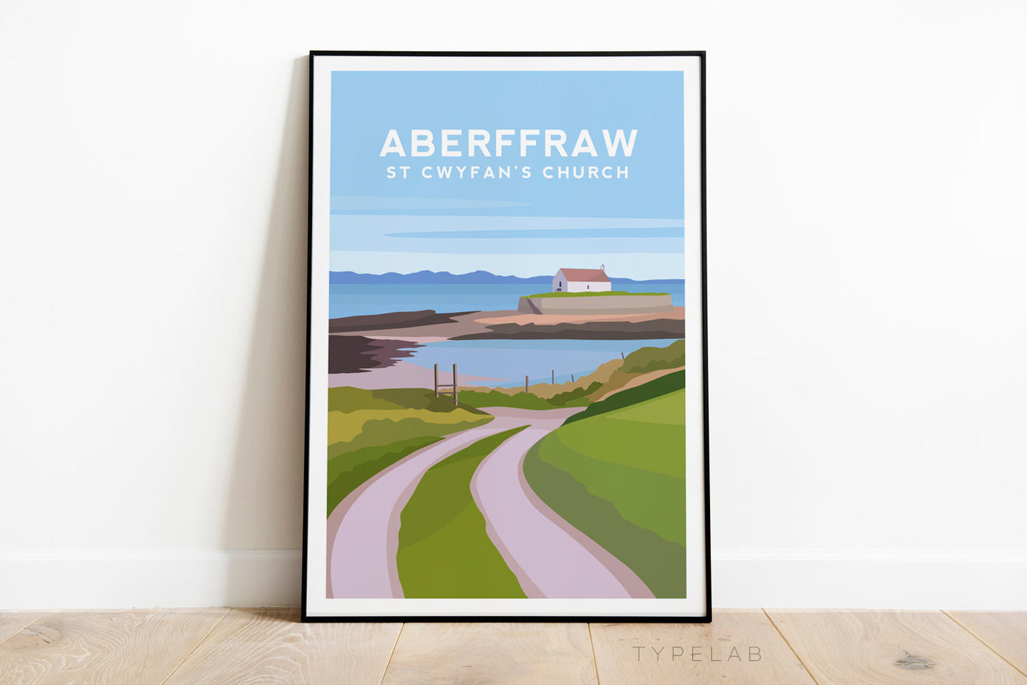 Set of 3 Anglesey Travel Prints - Rhosneigr, Menai Bridge, Aberffraw Typelab