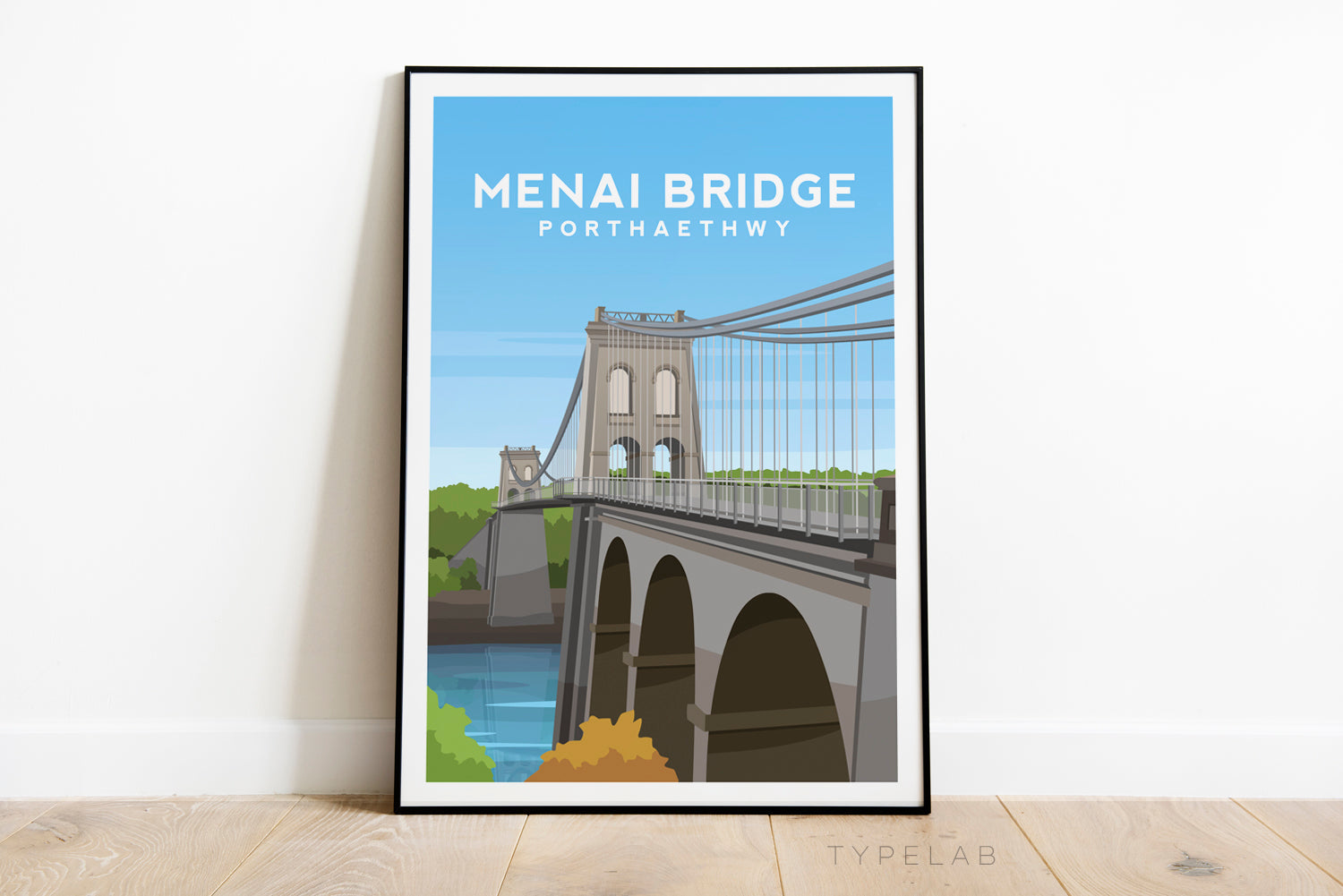 Set of 3 Anglesey Travel Prints - Rhosneigr, Menai Bridge, Aberffraw Typelab