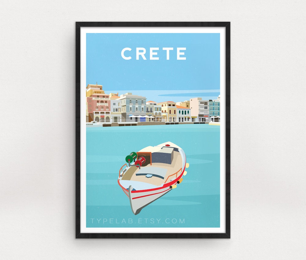 Set of 3 Greece Travel Prints - Santorini, Crete and Zakynthos Typelab