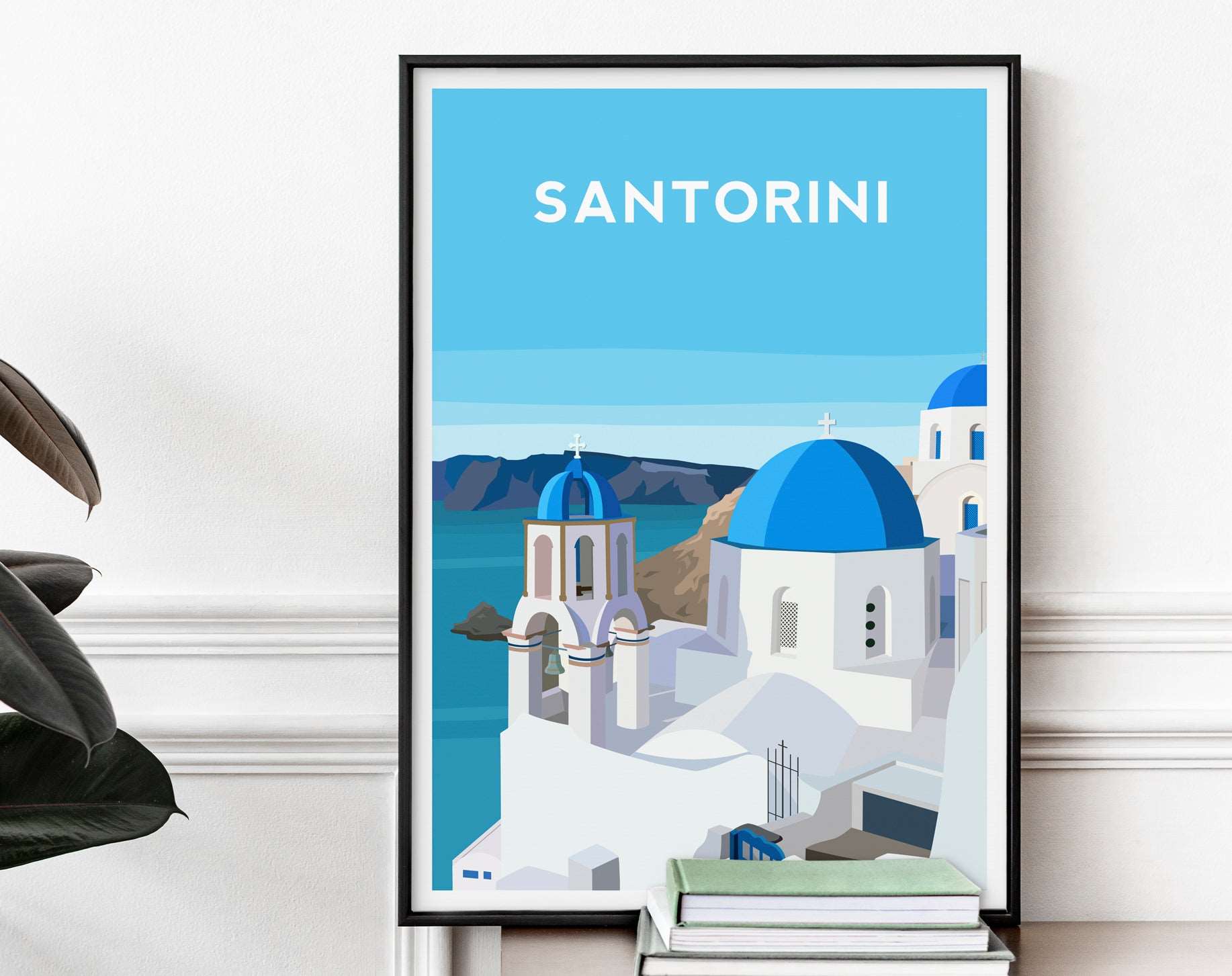 Set of 4 Greece Travel Prints, Santorini Crete Corfu and Zakynthos Typelab