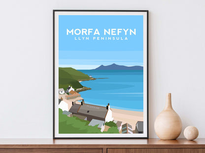 Set of 4 Llyn Peninsula Wales Travel Prints, Coastal Wall Art Typelab