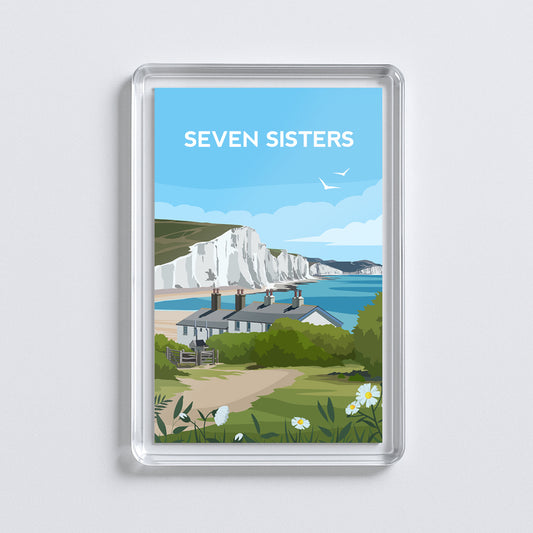 Seven Sisters Fridge Magnet | East Sussex England Travel Gift