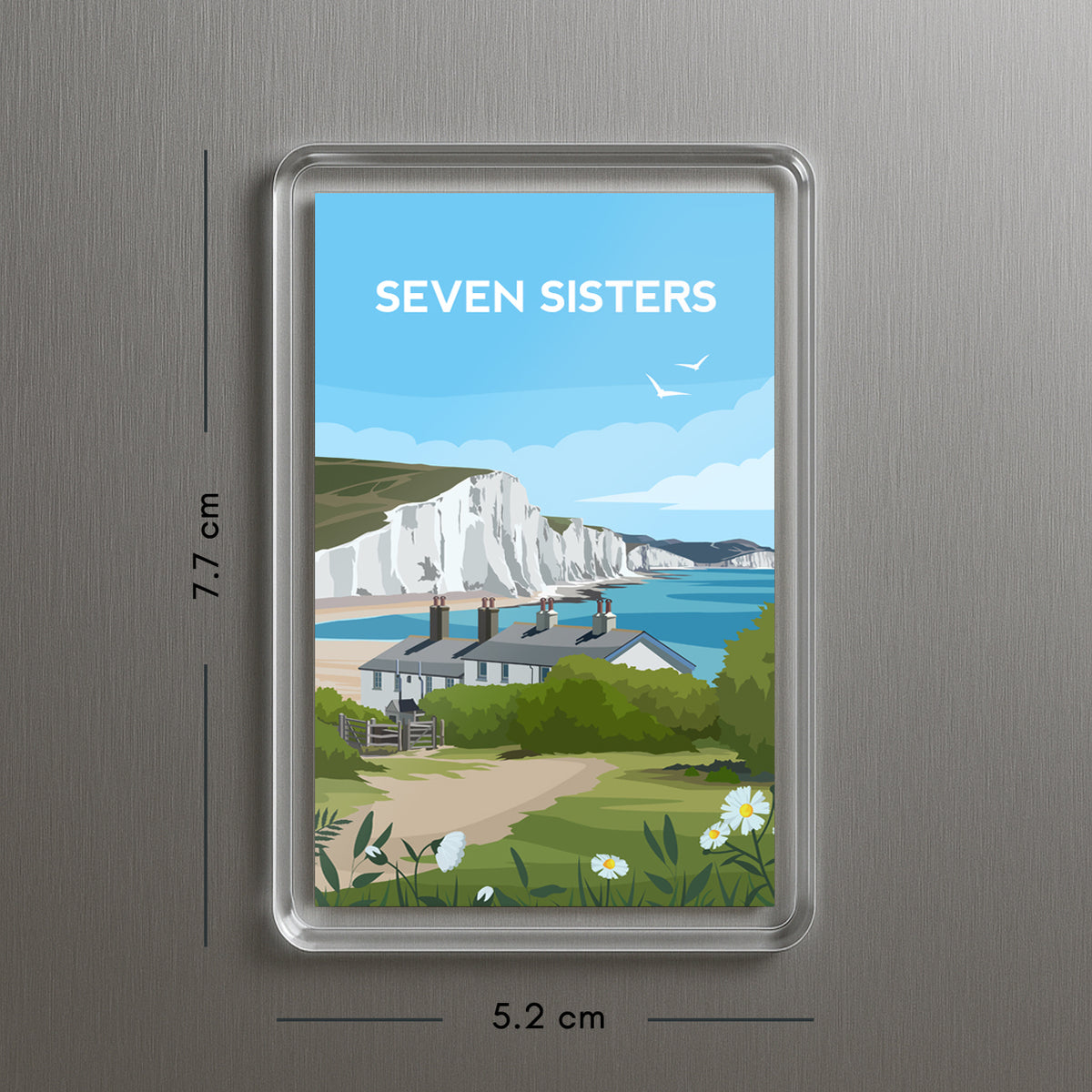 Seven Sisters Fridge Magnet | East Sussex England Travel Gift