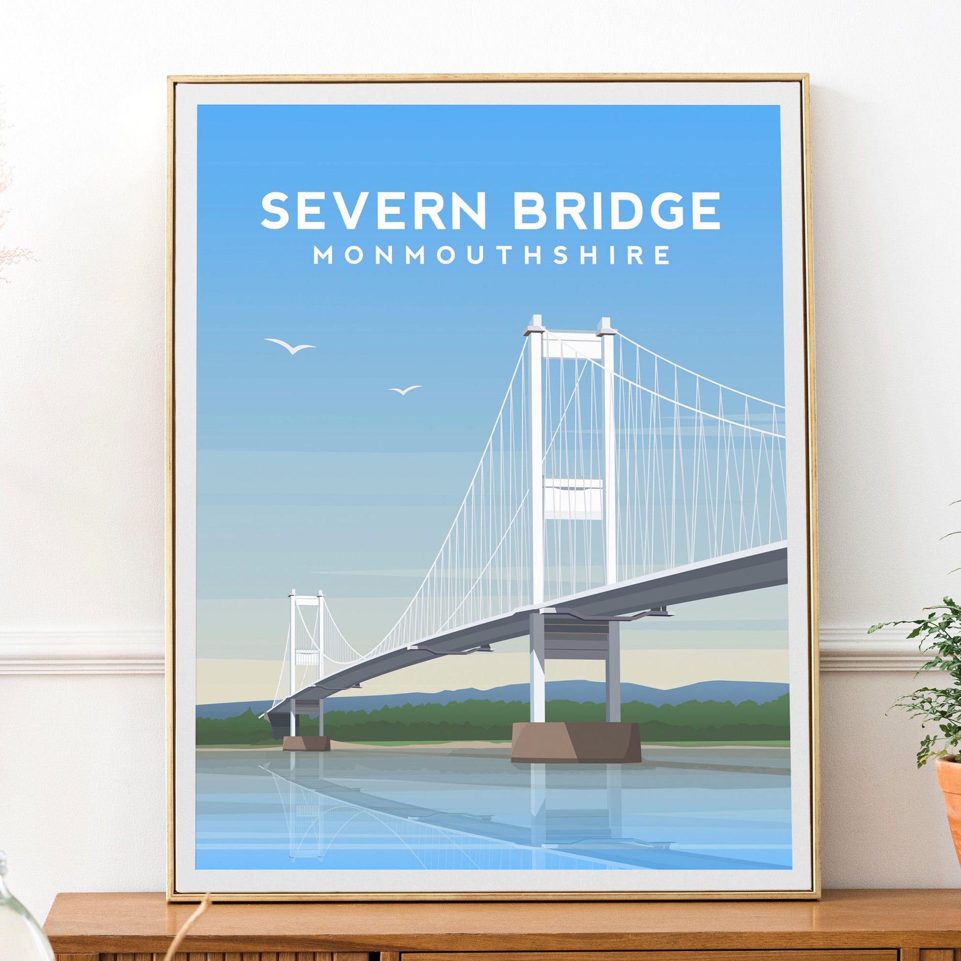 Severn Bridge Print | Monmouthshire Wales Travel Wall Art