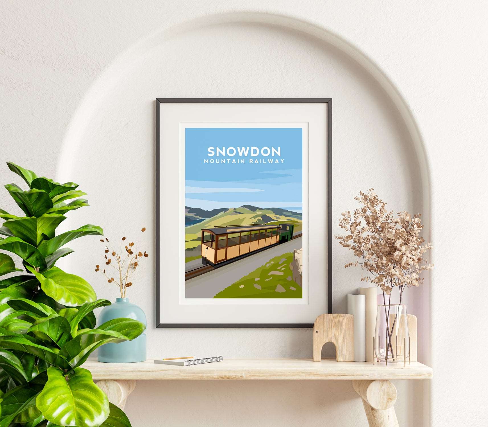Snowdon Mountain Railway, Wales Travel Print Typelab