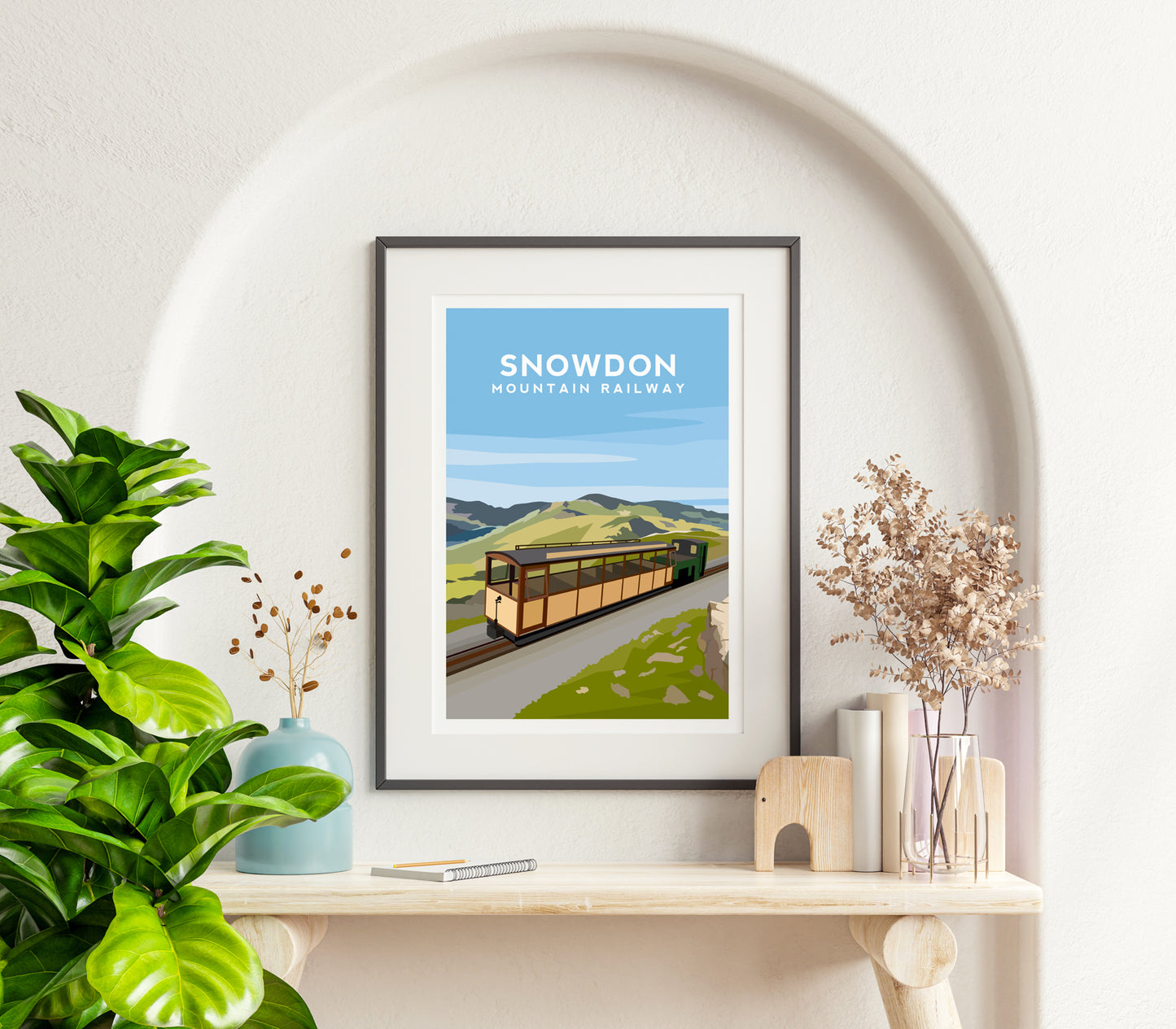 Set of 6 Gwynedd Snowdonia Prints - Wales Wall Art by Typelab