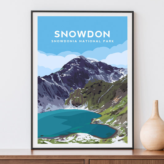 Yr Wyddfa Snowdon Print - Snowdonia National Park Wall Art by Typelab