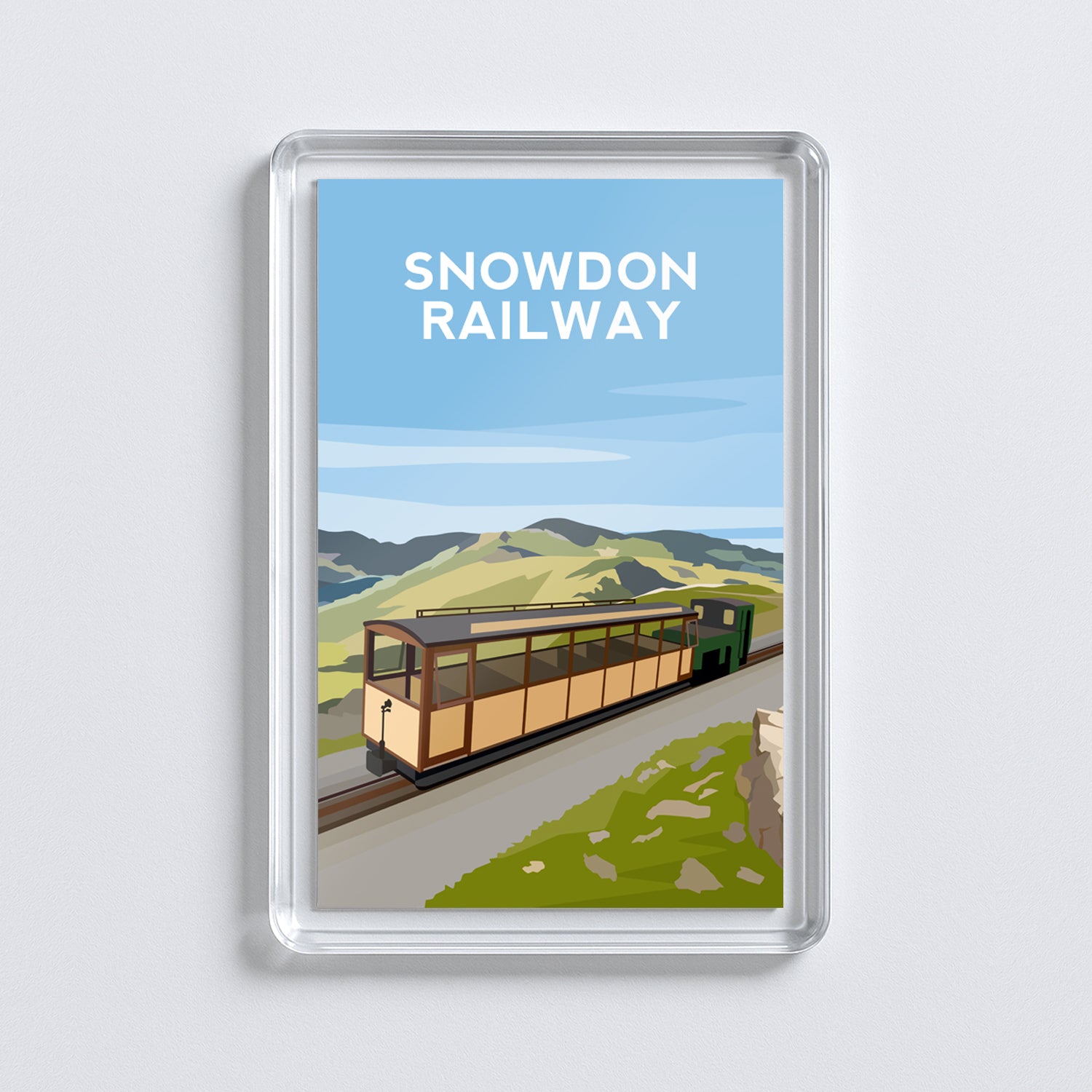 Snowdon Wales Acrylic Fridge Magnet | Yr Wyddfa Railway Travel Magnet