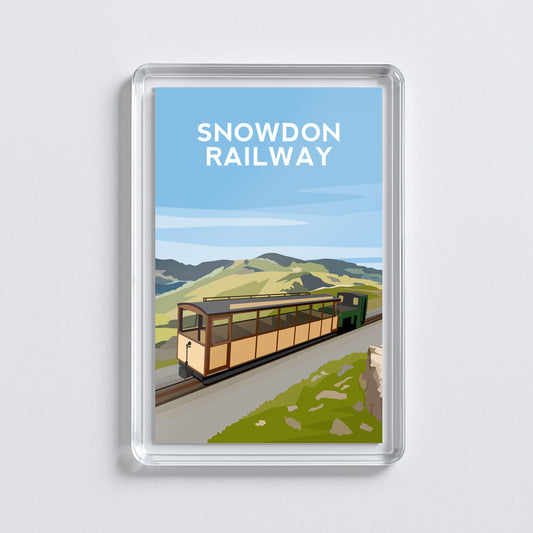 Snowdon Wales Acrylic Fridge Magnet | Yr Wyddfa Railway Travel Magnet