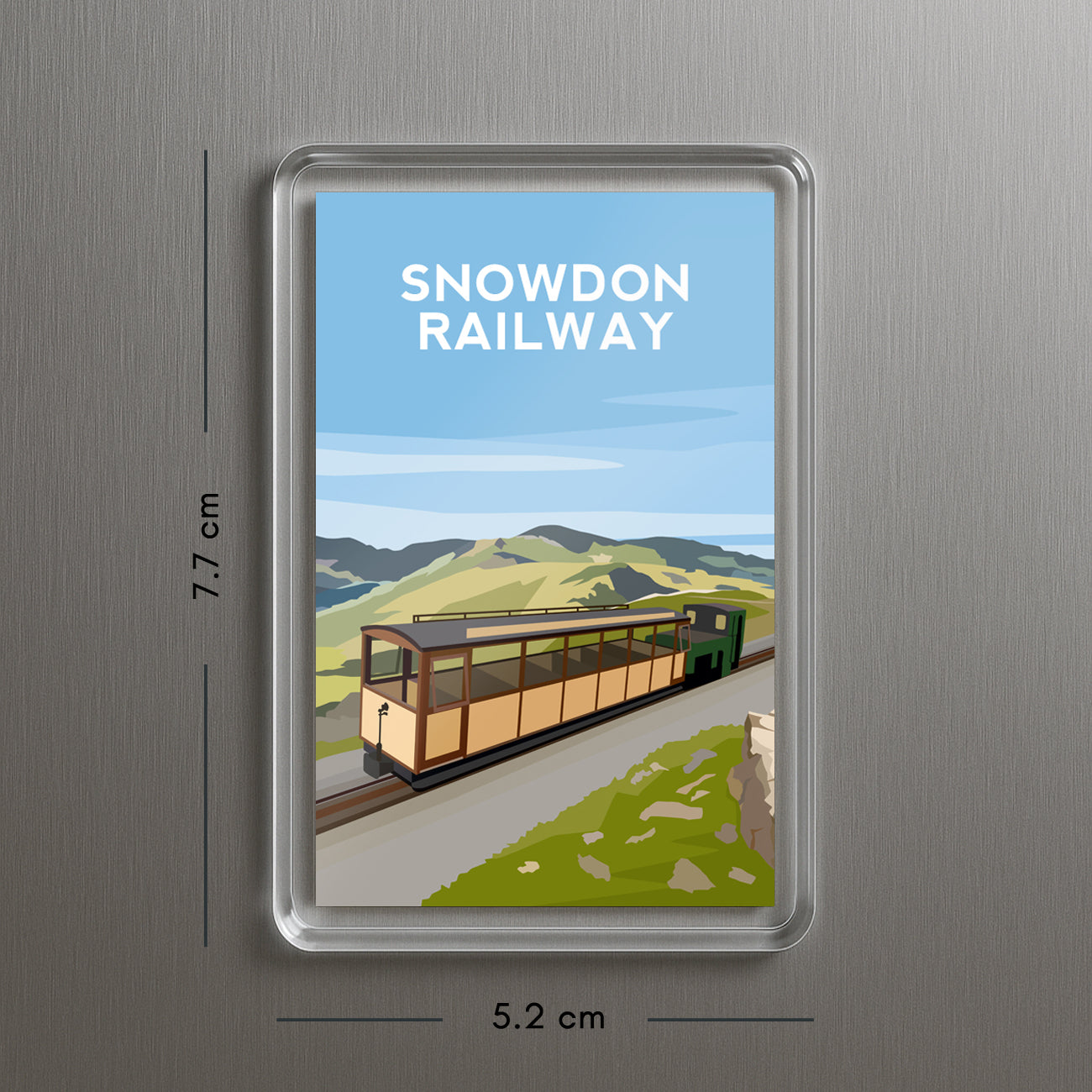 Snowdon Wales Acrylic Fridge Magnet | Yr Wyddfa Railway Travel Magnet