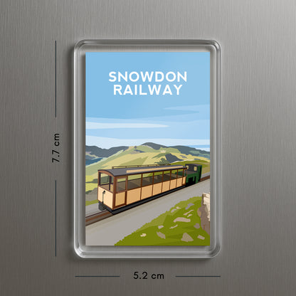 Snowdon Wales Acrylic Fridge Magnet | Yr Wyddfa Railway Travel Magnet