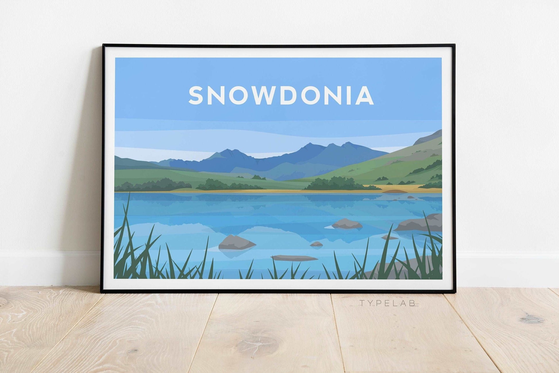 Snowdonia, Capel Curig Wales Travel Print Typelab