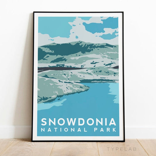 Snowdonia National Park, Wales Retro Print Typelab