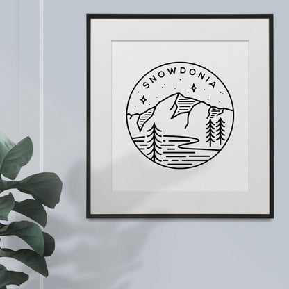 Snowdonia, North Wales Circle Emblem Print Typelab