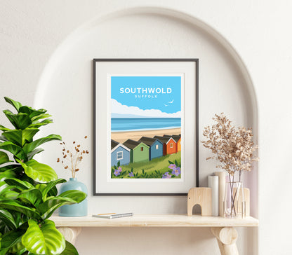 Southwold Art Print - England Travel Wall Art by Typelab