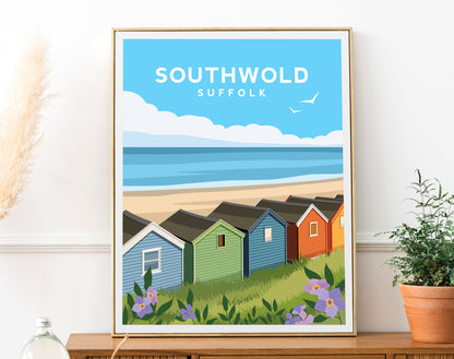 Southwold Art Print - England Travel Wall Art by Typelab