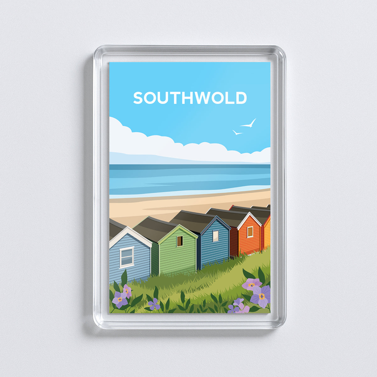 Southwold Beach Huts Fridge Magnet | Suffolk England Travel Gift