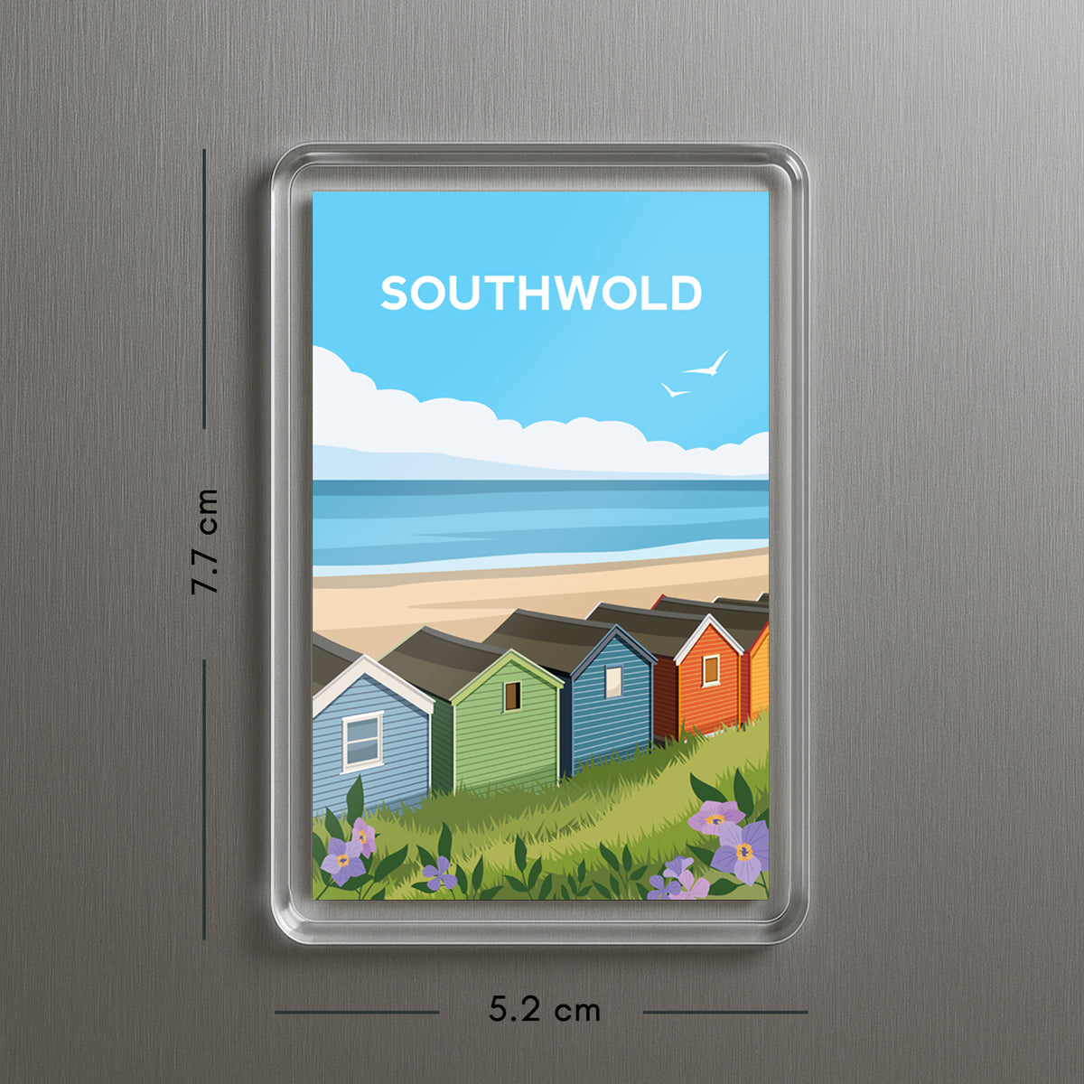 Southwold Beach Huts Fridge Magnet | Suffolk England Travel Gift
