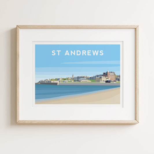 St Andrews, Scotland Landscape Travel Print Typelab
